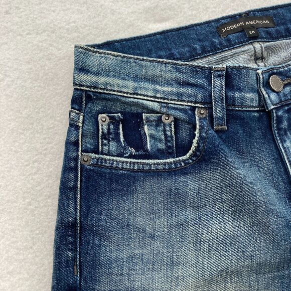 Modern American Jeans Women's‎ 26 Mesa Slim Bootcut Magnolia Wash Blue Denim NWT - Picture 3 of 14